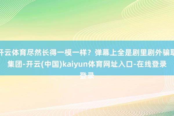 开云体育尽然长得一模一样？弹幕上全是剧里剧外骗取集团-开云(中国)kaiyun体育网址入口-在线登录