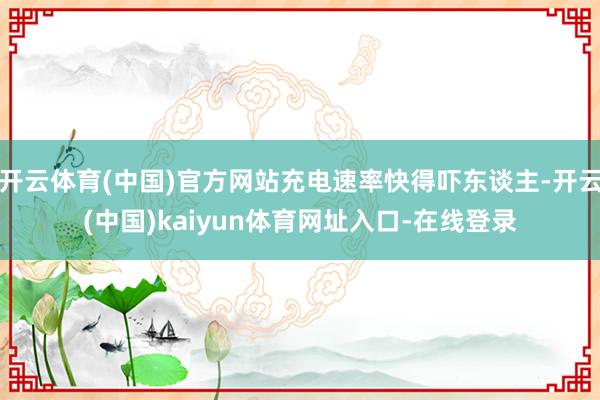 开云体育(中国)官方网站充电速率快得吓东谈主-开云(中国)kaiyun体育网址入口-在线登录 开云体育(中国)官方网站充电速率快得吓东谈主-开云(中国)kaiyun体育网址入口-在线登录