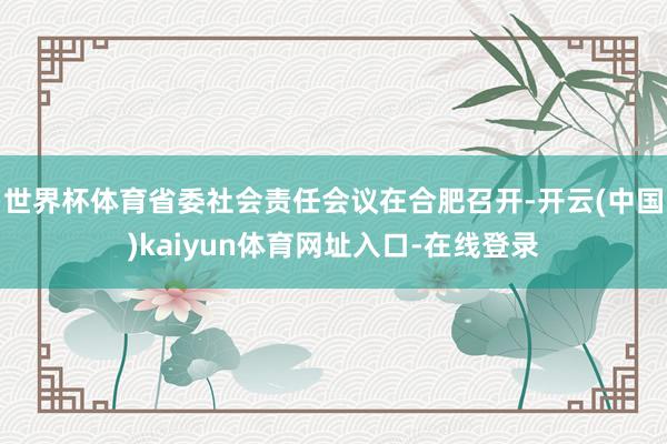 世界杯体育省委社会责任会议在合肥召开-开云(中国)kaiyun体育网址入口-在线登录