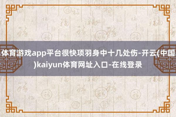 体育游戏app平台很快项羽身中十几处伤-开云(中国)kaiyun体育网址入口-在线登录