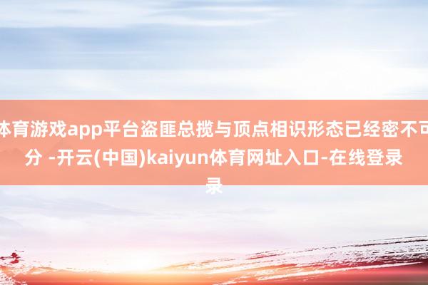 体育游戏app平台盗匪总揽与顶点相识形态已经密不可分 -开云(中国)kaiyun体育网址入口-在线登录