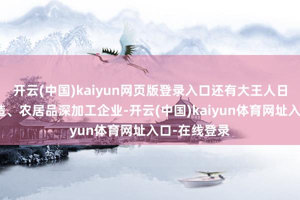 开云(中国)kaiyun网页版登录入口还有大王人日本的精密制造、农居品深加工企业-开云(中国)kaiyun体育网址入口-在线登录
