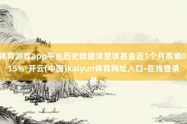 体育游戏app平台历史数据清楚该基金近1个月高潮0.15%-开云(中国)kaiyun体育网址入口-在线登录