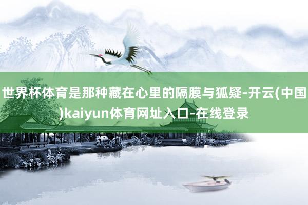 世界杯体育是那种藏在心里的隔膜与狐疑-开云(中国)kaiyun体育网址入口-在线登录