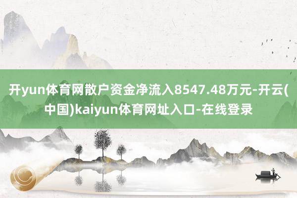 开yun体育网散户资金净流入8547.48万元-开云(中国)kaiyun体育网址入口-在线登录