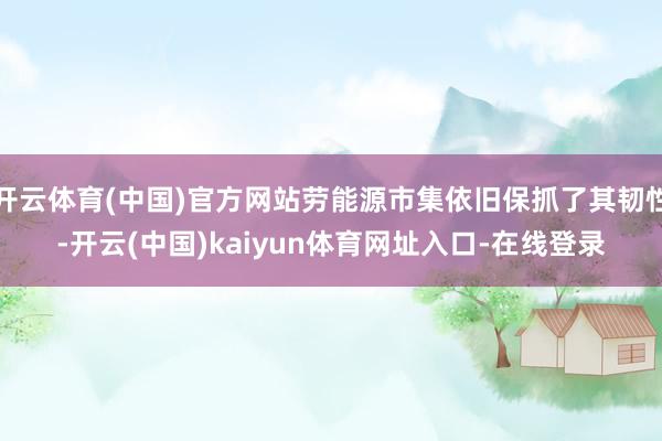 开云体育(中国)官方网站劳能源市集依旧保抓了其韧性-开云(中国)kaiyun体育网址入口-在线登录