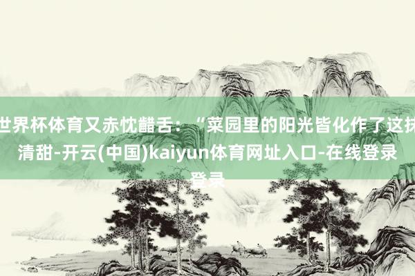 世界杯体育又赤忱齰舌：“菜园里的阳光皆化作了这抹清甜-开云(中国)kaiyun体育网址入口-在线登录