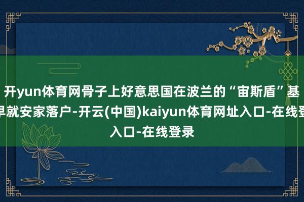 开yun体育网骨子上好意思国在波兰的“宙斯盾”基地早就安家落户-开云(中国)kaiyun体育网址入口-在线登录