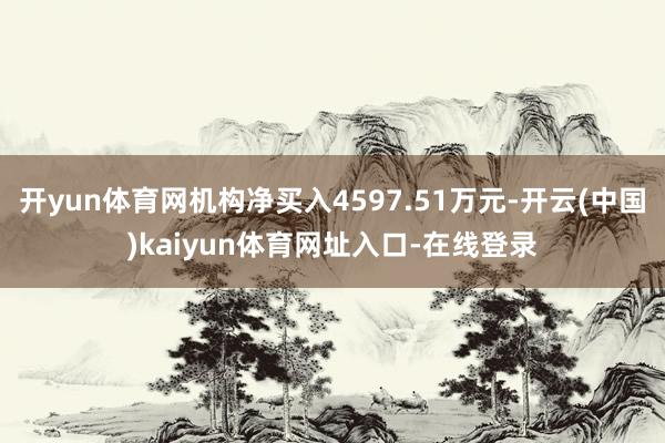 开yun体育网机构净买入4597.51万元-开云(中国)kaiyun体育网址入口-在线登录